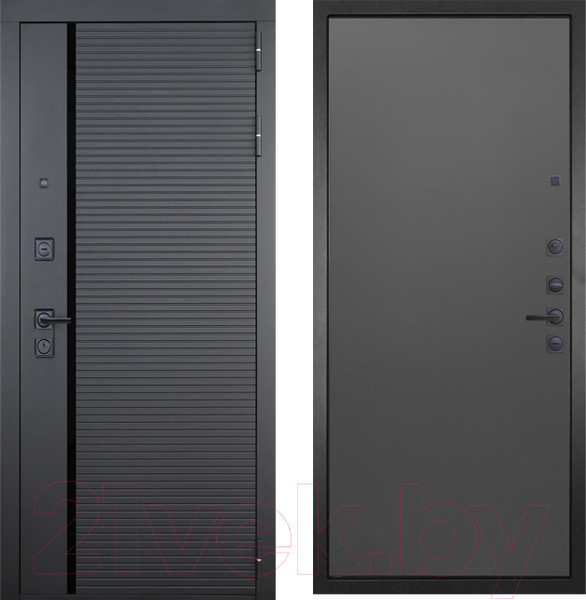 Изображение товара Входная дверь ГРАНИТ Пиано 77 графит нубук (96x207, правая)