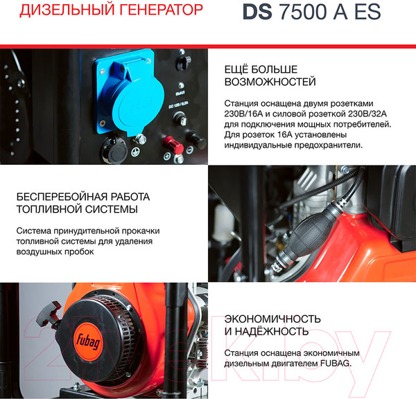 Изображение товара Дизельный генератор Fubag DS 7500 A ES (646234)