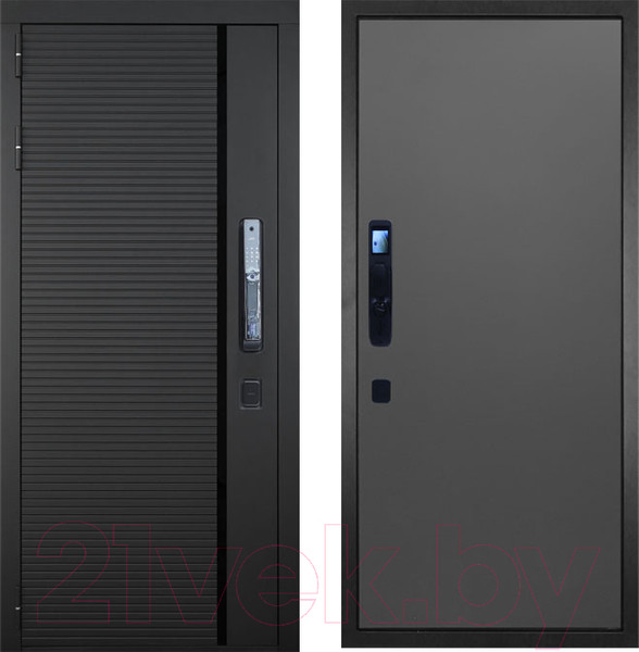 Изображение товара Входная дверь ГРАНИТ Пиано Смарт 77 графит нубук (86x205, левая)