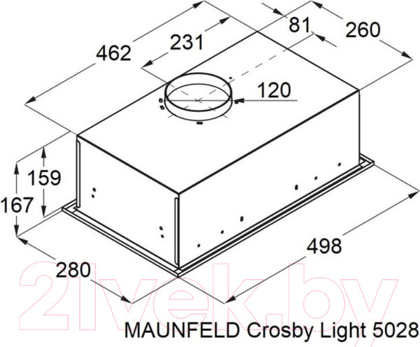 Изображение товара Вытяжка скрытая Maunfeld Crosby Light 5028 (нержавеющая сталь)