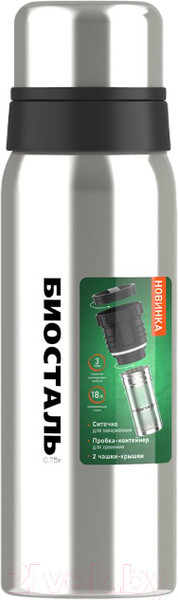 Изображение товара Термос для напитков Биосталь Охота NBR-Z (750мл)