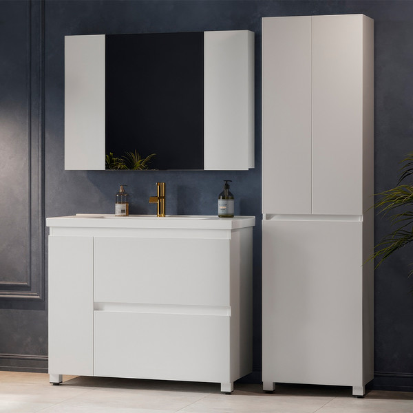 Изображение товара Шкаф для ванной Belux Неаполь П 50 К (1, белый глянцевый)