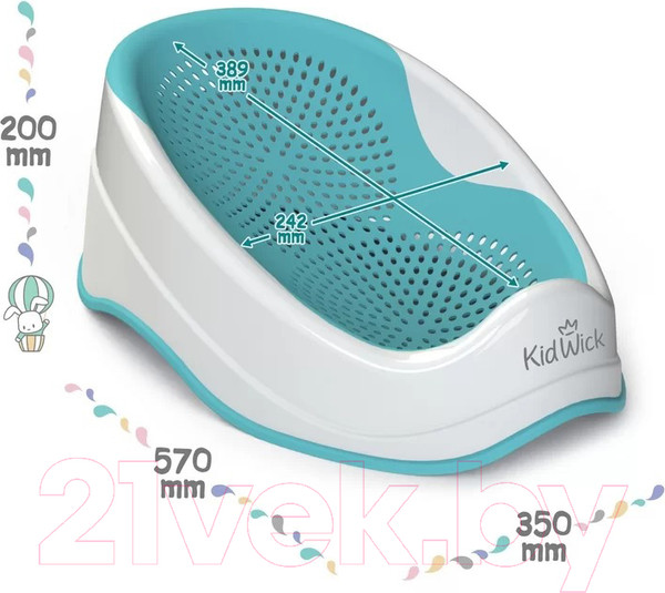 Изображение товара Горка для купания Kidwick Дельфин / KW293600 (белый/бирюзовый)