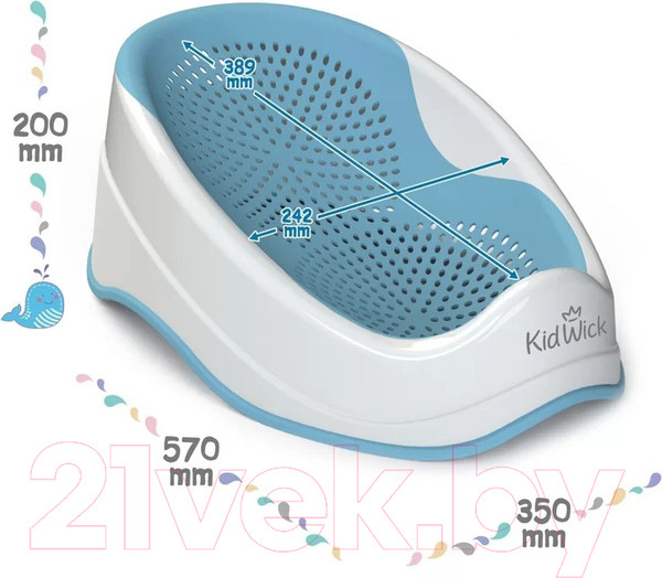 Изображение товара Горка для купания Kidwick Дельфин / KW290200 (белый/темно-голубой)