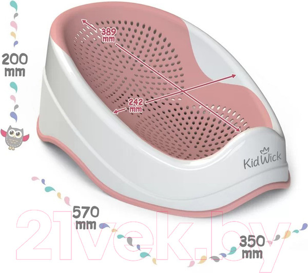 Изображение товара Горка для купания Kidwick Дельфин / KW290300 (белый/темно-розовый)