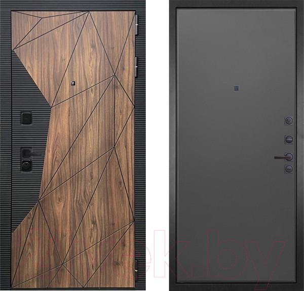 Изображение товара Входная дверь ГРАНИТ Континент 77 графит нубук (96x207, правая)
