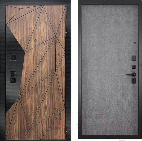 Изображение товара Входная дверь ГРАНИТ Континент 77-1 бетон невский (96x207, правая)