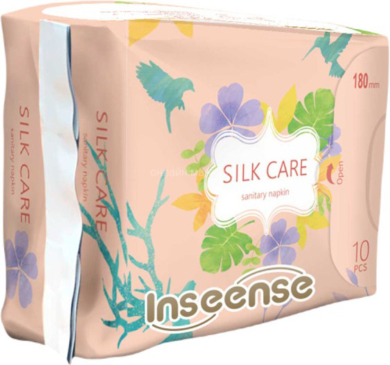 Изображение товара Прокладки гигиенические Inseense Silk Care с крылышками / InsSC180/10/М5 (5x10шт)