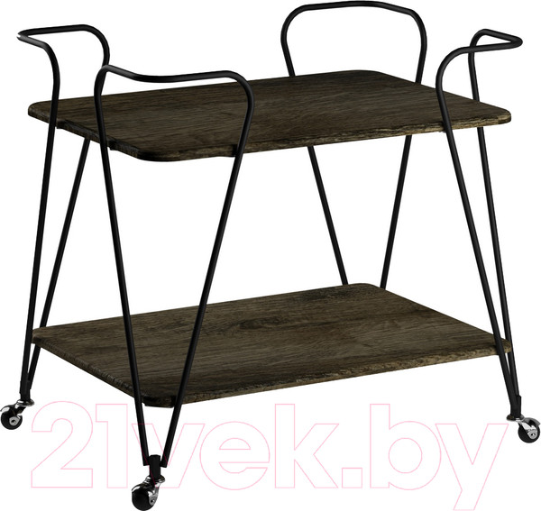 Изображение товара Сервировочный столик Мебелик Эстер (черный/дуб маррон)