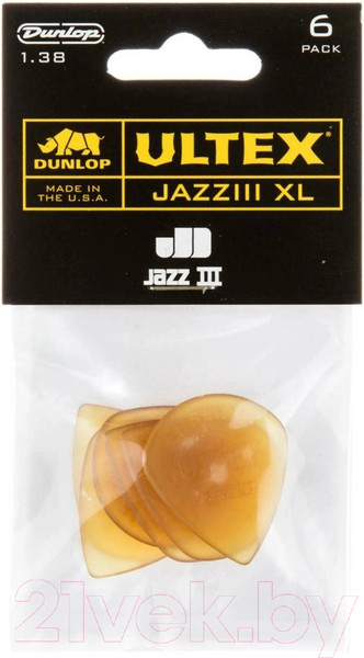 Изображение товара Набор медиаторов Dunlop Manufacturing 427PXL 1.38 Ultex Jazz III XL