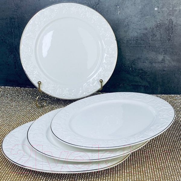 Изображение товара Набор тарелок Lenardi Белая роза 109-162 (6шт)