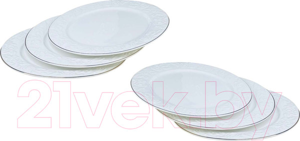 Изображение товара Набор тарелок Lenardi Белая роза 109-162 (6шт)