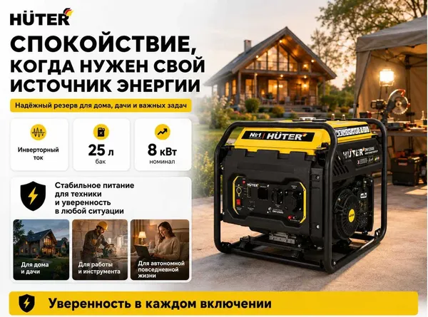 Изображение товара Инверторный генератор Huter DN12500i (64/10/12)