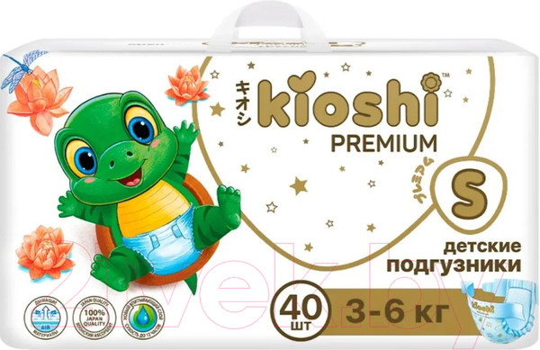 Изображение товара Подгузники детские KIOSHI Premium S 3-6кг KS121 (40шт)