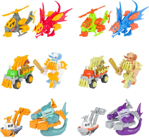 Изображение товара Лесовоз игрушечный Nikko Snap'n Play Коричневый йети vs оранжевый лесовоз / 20304