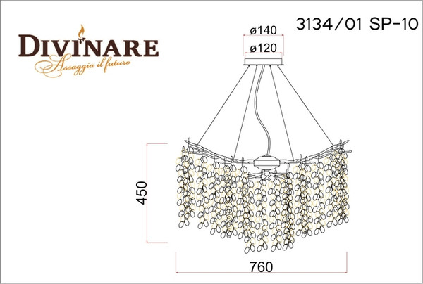 Изображение товара Потолочный светильник Divinare Salice 3134/01 SP-10