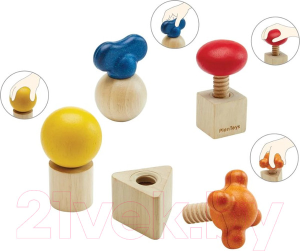 Изображение товара Развивающий игровой набор Plan Toys Гайки и болты / 5455