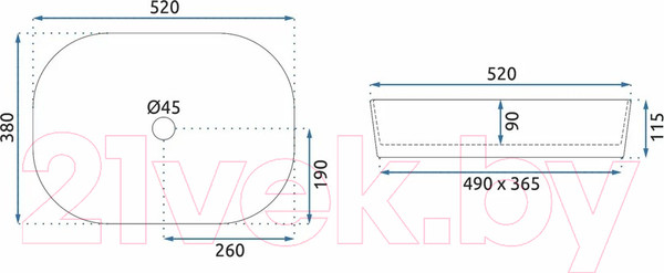 Изображение товара Умывальник REA Angie U4121
