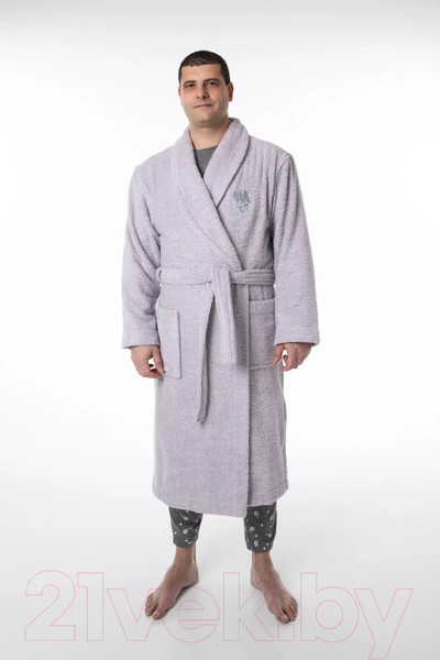 Изображение товара Халат Rusdecor Махровый мужской (р.52, серый)