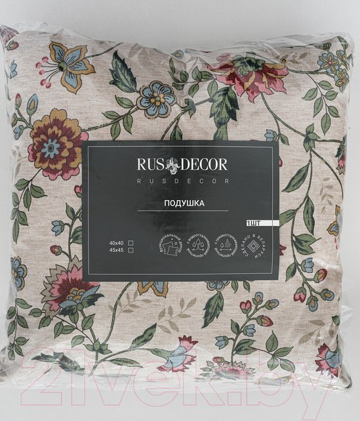 Изображение товара Подушка декоративная Rusdecor Льняная Цветы