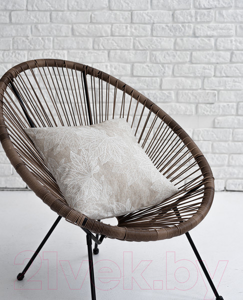 Изображение товара Подушка декоративная Rusdecor Льняная Листья (серый)