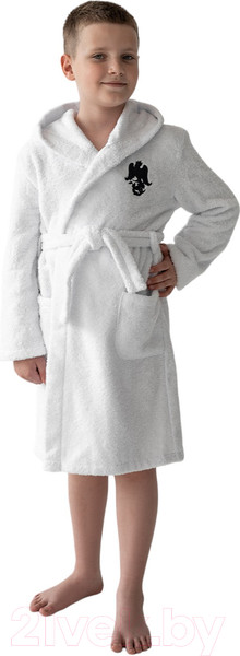 Изображение товара Халат детский Rusdecor Махровый с капюшоном (р.146, белый)
