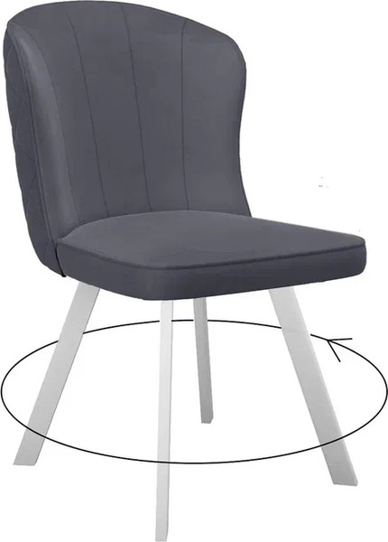 Изображение товара Стул DikLine 219 поворотный (B22 серый/ножки белые)
