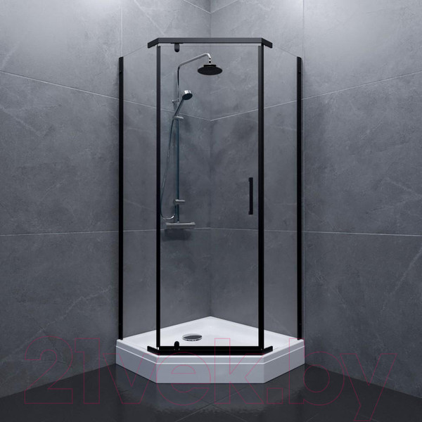 Изображение товара Душевой уголок Triton Дека-Блэк 90x90 (черный, с поддоном)