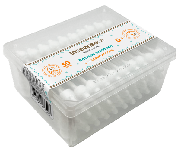 Изображение товара Ватные палочки Inseense С ограничителем / Ins50pa/M3 (3x50шт)