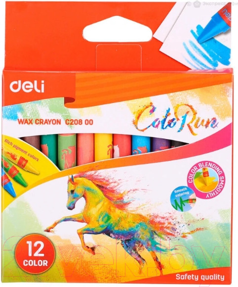 Изображение товара Восковые мелки Deli ColorRun / EC20800 (12шт)