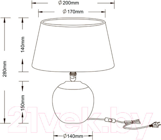 Изображение товара Прикроватная лампа Arte Lamp Scheat A5033LT-1WH