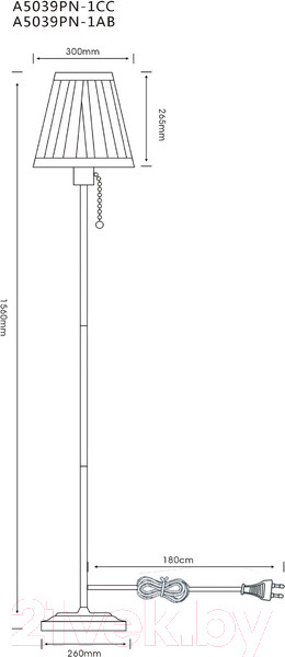 Изображение товара Торшер Arte Lamp Marriot A5039PN-1CC