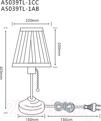 Изображение товара Прикроватная лампа Arte Lamp Marriot A5039TL-1CC