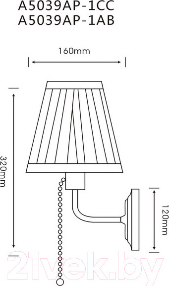 Изображение товара Бра Arte Lamp Marriot A5039AP-1CC