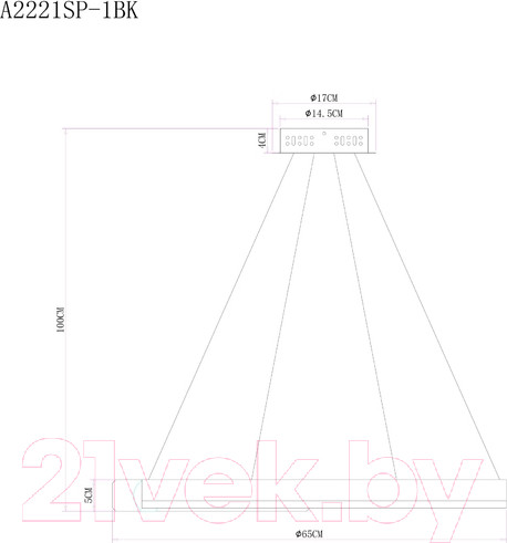Изображение товара Потолочный светильник Arte Lamp Veritate A2221SP-1BR
