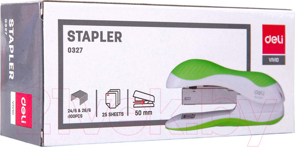 Изображение товара Степлер Deli Vivid / 0327 (салатовый/белый)