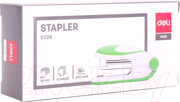 Изображение товара Степлер Deli Vivid / 0228 (белый/зеленый)