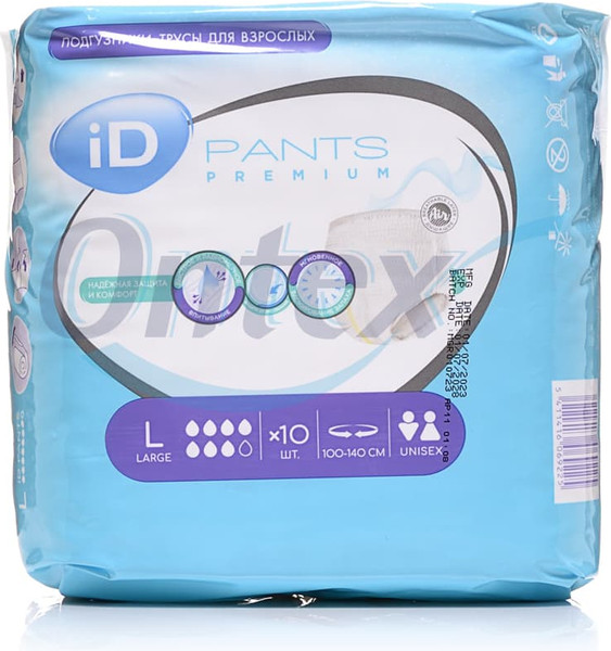 Изображение товара Трусы впитывающие для взрослых ID Pants Premium L (10шт)