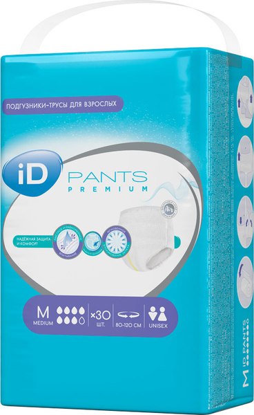 Изображение товара Трусы впитывающие для взрослых ID Pants Premium M (30шт)