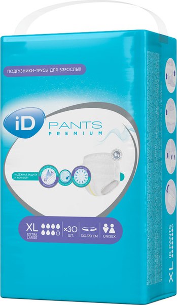Изображение товара Трусы впитывающие для взрослых ID Pants Premium XL (30шт)