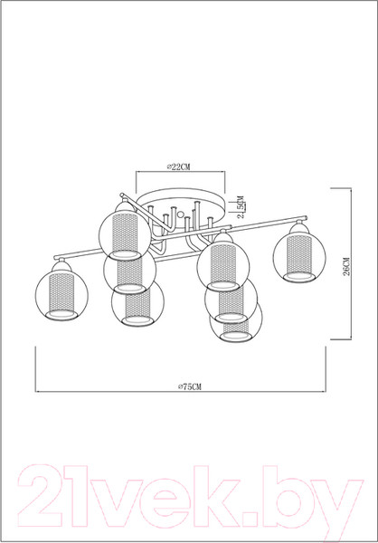 Изображение товара Люстра Arte Lamp Manchester A7045PL-8BK