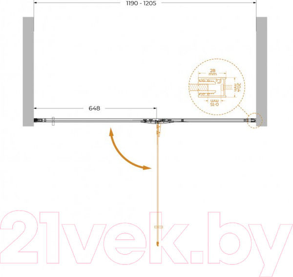 Изображение товара Душевая дверь Cezares Liner-B-12-120-C-Cr-R