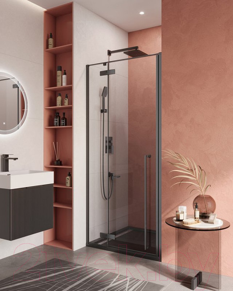 Изображение товара Душевая дверь Cezares Liner-B-12-90-C-NERO-L