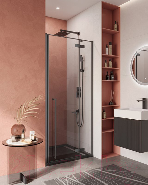 Изображение товара Душевая дверь Cezares Liner-B-12-90-C-NERO-R