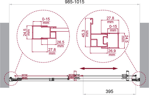 Изображение товара Душевая дверь BelBagno Luce-BF-1-100-C-Cr