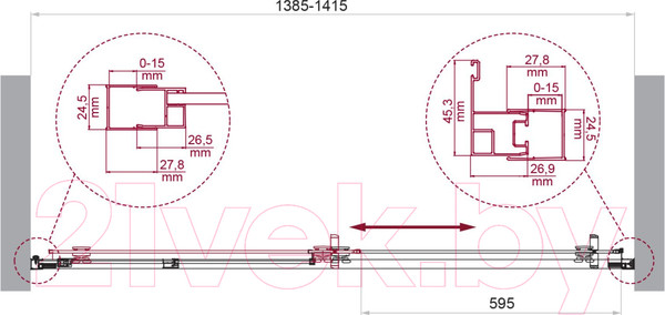 Изображение товара Душевая дверь BelBagno Luce-BF-1-140-C-Cr