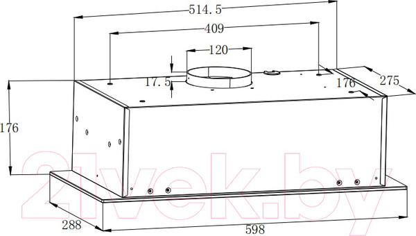 Изображение товара Вытяжка скрытая ZORG Platino 1030 60 S (белый)