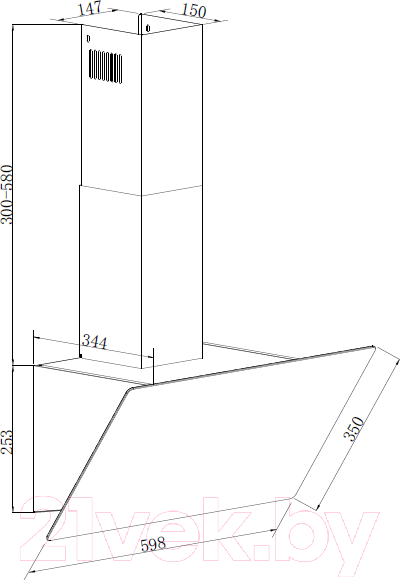 Изображение товара Вытяжка наклонная ZORG Ultra 750 60 M (черный)