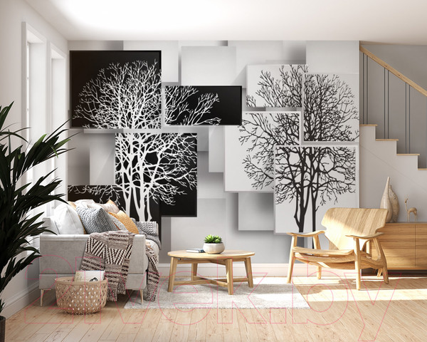 Изображение товара Фотообои листовые ФабрикаФресок 3D Абстракция Дерево Инь-Янь / 934270 (400x270)