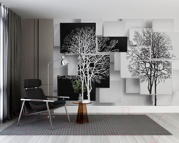 Изображение товара Фотообои листовые ФабрикаФресок 3D Абстракция Дерево Инь-Янь / 934270 (400x270)